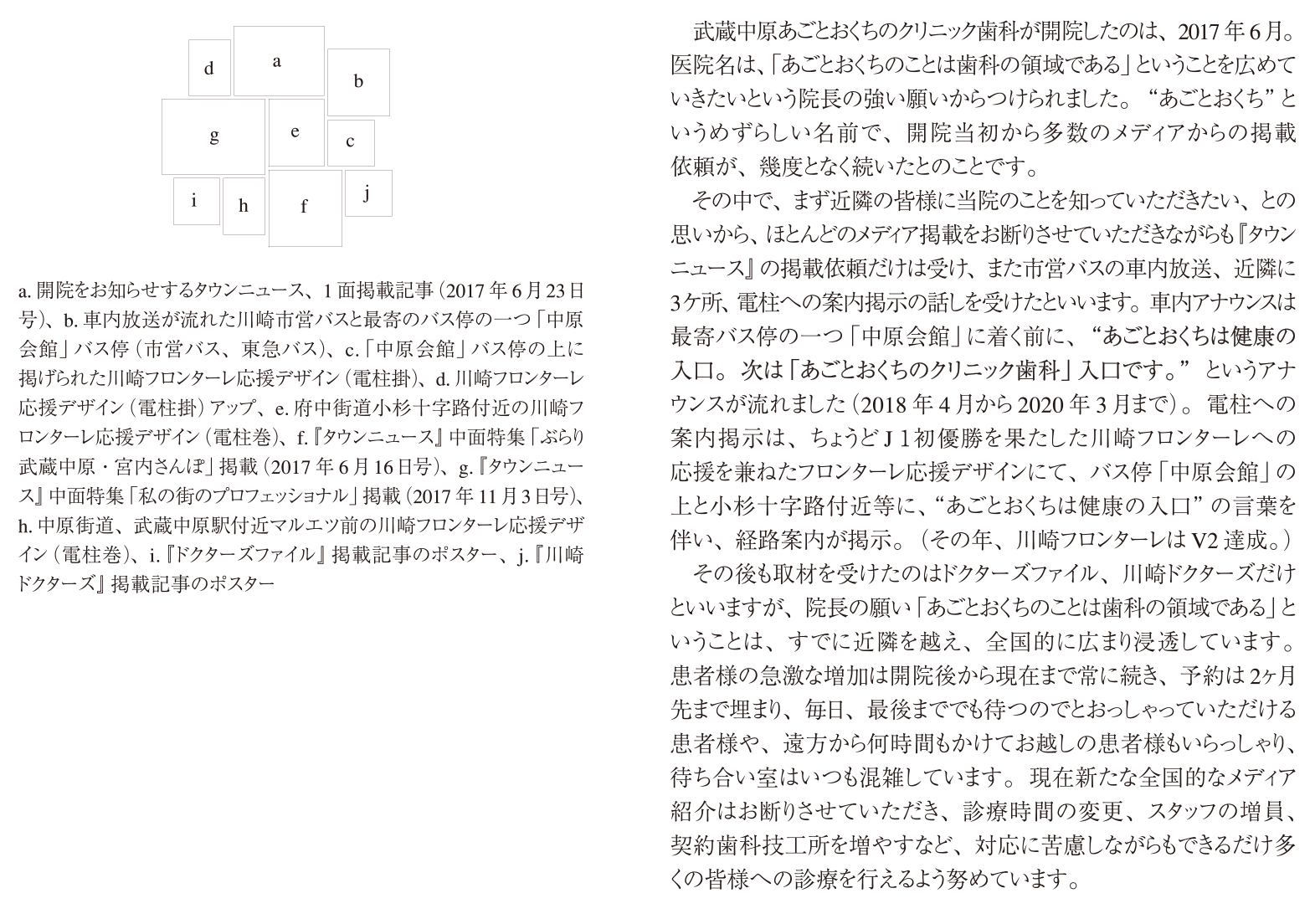 あごとおくちのクリニック掲載メディアの説明